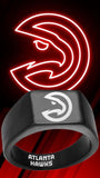 Atlanta Hawks Ring Black Titanium Ring Sizes 8-12 #atlanta #hawks