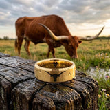 Texas Longhorns Ring | Matte Gold Ring | UT Wedding Band