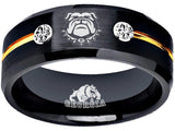 Georgia Bulldogs Ring | Black & Gold Wedding Band | Sizes 6 - 13 | FREE Shipping