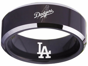 LA Dodgers Ring | Black & Silver Wedding Ring | Sizes 4-17 #dodgers