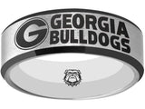 Georgia Bulldogs Ring | Silver & Black Wedding Band | Sizes 6 - 13 \ #UGA