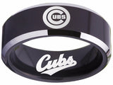 Chicago Cubs Ring Black Ring 8mm Tungsten Ring #mlb #cubs