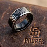 San Diego Padres Ring | Black & Silver | Wedding Band