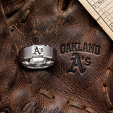 Oakland A's Ring | Brushed Silver | Customizable