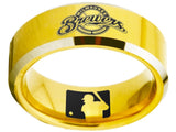 Milwaukee Brewers Ring Gold Ring 8mm Tungsten Ring #mlb #brewers