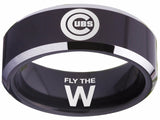 Chicago Cubs Ring Black Ring 8mm Tungsten Ring #mlb #cubs