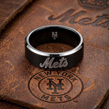 NY Mets Ring | Black & Silver | Customizable