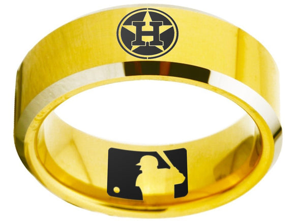 Houston Astros Ring Gold Ring 8mm Tungsten Ring #mlb #astros