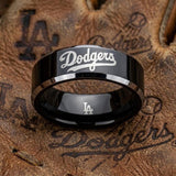 LA Dodgers Ring | Black & Silver | Customizable
