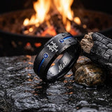 NY Mets Ring | Black & Blue CZ | Customizable
