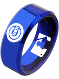 Chicago Cubs Ring Blue Ring 8mm Tungsten Ring #mlb #cubs