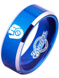 Milwaukee Brewers Ring blue ring 8mm Tungsten Ring #mlb #brewers