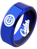 Chicago Cubs Ring Blue Ring 8mm Tungsten Ring #mlb #cubs