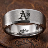 Oakland A's Ring | Brushed Silver | Customizable