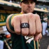 Oakland A's Ring | Black Signet Ring | Customizable