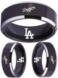 LA Dodgers Ring | Black & Silver Wedding Ring | Sizes 4-17 #dodgers