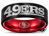 49ers Ring | Black & Red Wedding Ring | Sizes 6-13