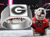Georgia Bulldogs Ring | Silver | Sizes 8 - 12 | Customizable - Vyben Designs