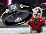 Georgia Bulldogs Ring | Black & Gold Wedding Band | Sizes 6 - 13 | FREE Shipping