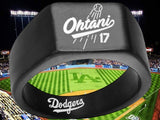 Shohei Ohtani LA Dodgers Black Titanium Ring - Sizes 8 - 12 Dodgers - Vyben Designs