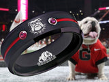 Georgia Bulldogs Ring | Black & Red Wedding Band | Sizes 6 - 13 - Vyben Designs
