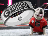 Georgia Bulldogs Ring | Silver & Black Wedding Band | Sizes 6 - 13 \ #UGA