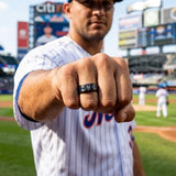 NY Mets Ring | Black & Blue CZ | Customizable