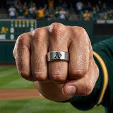 Oakland A's Ring | Brushed Silver | Customizable