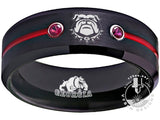 Georgia Bulldogs Ring | Black & Red Wedding Band | Sizes 6 - 13 - Vyben Designs