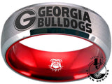 Georgia Bulldogs Ring | Silver & Red Wedding Band | Sizes 6 - 13 | #UGA
