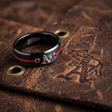 Oakland A's Ring | Black & Red CZ | Customizable