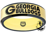 Georgia Bulldogs Ring | Gold & Black Wedding Band | Sizes 6 - 13
