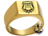Georgia Bulldogs Ring | Gold | UGA Bulldog Logo Ring | Sizes 8-12