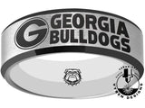 Georgia Bulldogs Ring | Silver & Black Wedding Band | Sizes 6 - 13 \ #UGA
