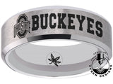 Ohio State Buckeyes Ring | Silver Wedding Band | Sizes 6 - 13