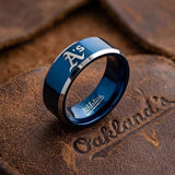 Oakland A's Ring | Blue & Silver | Customizable