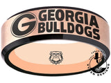 Georgia Bulldogs Ring | Rose Gold & Black Wedding Band | Sizes 6 - 13 | #UGA