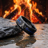 Oakland A's Ring | Black & Blue CZ | Customizable