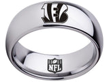 Cincinnati Bengals Ring 8mm Silver Tungsten Wedding Band #bengals