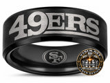 49ers Ring | Black Wedding Ring | Sizes 6-13