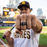 San Diego Padres Ring | Black & Red CZ | Wedding Band