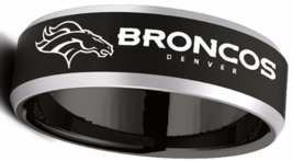 Denver Broncos Ring Tungsten 8mm Black Wedding Ring Von Miller Size 5 - 15 #denverbroncos