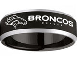 Denver Broncos Ring Tungsten 8mm Black Wedding Ring Von Miller Size 5 - 15 denverbroncos - Vyben Designs