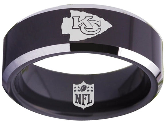 Kansas City Chiefs Ring 8mm Black Tungsten Ring #chiefs