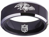 Baltimore Ravens Ring Ravens Logo Ring Wedding Band Black #ravens #nfl #baltimore