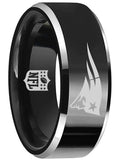 New England Patriots Ring 8mm Black Tungsten Ring #patriots