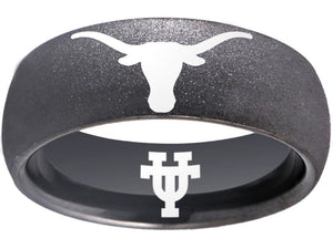 Texas Longhorns Ring Black Logo Ring Rugged Wedding Band #ut #texas #longhorns