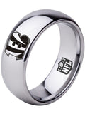 Cincinnati Bengals Ring 8mm Silver Tungsten Wedding Band #bengals