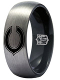 Chicago Bears Ring Silver & Black 8mm Tungsten Ring Sizes 6 - 13