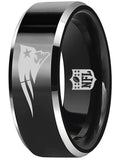 New England Patriots Ring 8mm Black Tungsten Ring #patriots